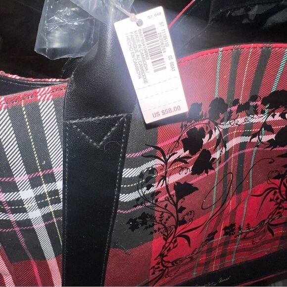 Victoria’s Secret plaid multi color red tote - Picture 9 of 10